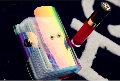 OULII شفافة حامل بطاقات الائتمان محفظة هولوجرام شفافة لتنظيم بطاقات الأعمال in Kuwait