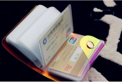 OULII شفافة حامل بطاقات الائتمان محفظة هولوجرام شفافة لتنظيم بطاقات الأعمال in Kuwait