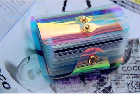 OULII شفافة حامل بطاقات الائتمان محفظة هولوجرام شفافة لتنظيم بطاقات الأعمال in Kuwait