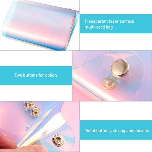 OULII شفافة حامل بطاقات الائتمان محفظة هولوجرام شفافة لتنظيم بطاقات الأعمال in Kuwait
