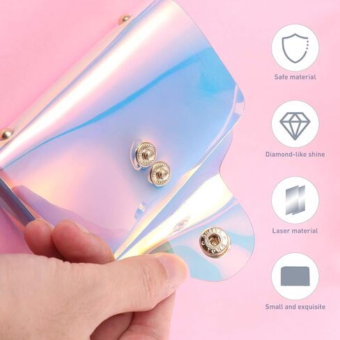 OULII شفافة حامل بطاقات الائتمان محفظة هولوجرام شفافة لتنظيم بطاقات الأعمال in Kuwait