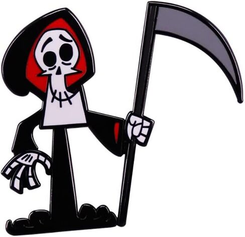 The Grim Reaper Enamel Pin Cartoon Movie Halloween Style Badges Lapel Pin Death Pin Brooch for Bags Cool Stuff Jewelry Accessories, Metal, no gemstone in Kuwait