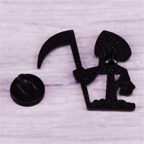 The Grim Reaper Enamel Pin Cartoon Movie Halloween Style Badges Lapel Pin Death Pin Brooch for Bags Cool Stuff Jewelry Accessories, Metal, no gemstone in Kuwait