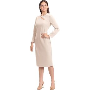 Maggy London Women's Long Sleeve Keyhole Neck Scuba Crepe Sheath Dress Office Workwear Event Guest of Wedding in Kuwait