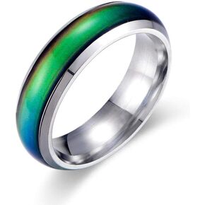 Ello Elli Mood Ring, 6mm Stainless Steel Comfort Fit Band, Color Changing Ring for Men and Women, Multi Color in Saudi Arabia