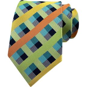 Ctskyte Men's Gingham Plaid Ties Formal Designer Business Wedding Groomsmen Neckties 3.15"