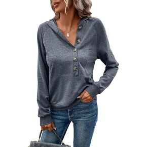 سويت شيرت نسائي كاجوال بأكمام طويلة من SweatyRocks بلوفر راجلان بنصف زر أمامي