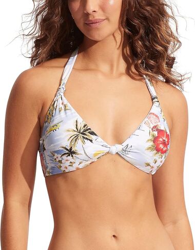 Seafolly womens Reversible Knot Front Halter Top Swimsuit Bikini Top in Saudi Arabia