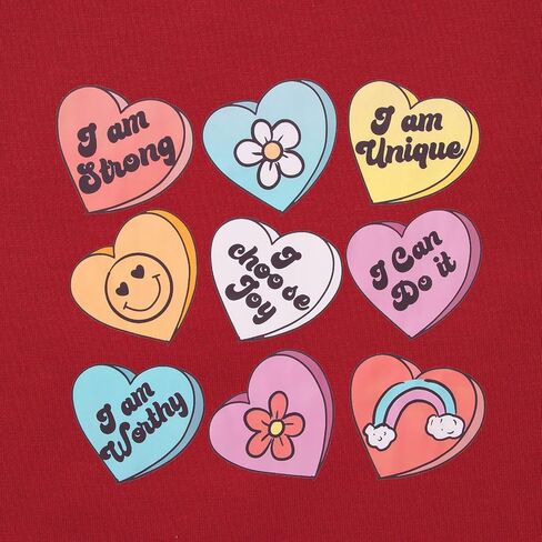 سويت شيرت حريمي لعيد الحب من SOFEON قمصان ملهمة بأكمام طويلة مطبوعة على شكل قلب بلوفر بياقة دائرية وقمصان كبيرة الحجم in Kuwait