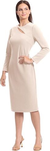 Maggy London Women's Long Sleeve Keyhole Neck Scuba Crepe Sheath Dress Office Workwear Event Guest of Wedding in Kuwait