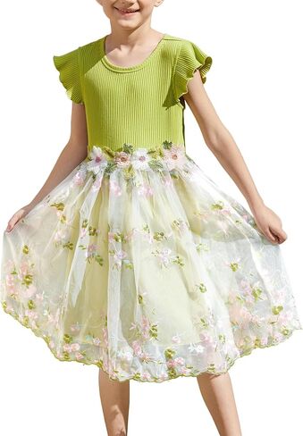PATPAT Girls Tulle Tutu Party Birthday Princess Formal Fancy Princess Dress in Saudi Arabia