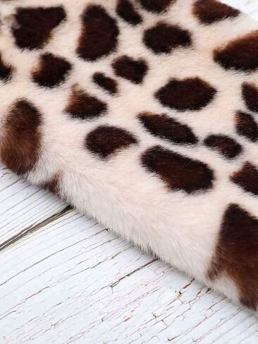 Jovono Women's Winter Fake Faux Fur Scarf Collar Leopard Plush Shawl Neck Warmer in Kuwait