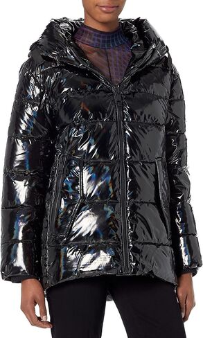DKNY Women's Snap-Side Glossy Puffer Outerwear Jacket in Saudi Arabia