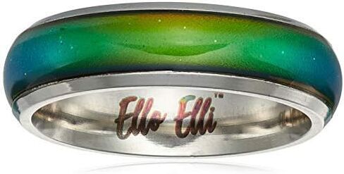 Ello Elli 6MM Comfort Fit الفولاذ المقاوم للصدأ اللون تغيير المزاج الدائري فضي/أسود/ذهبي/ذهبي وردي/لون قوس قزح in Kuwait