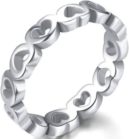 خاتم زفاف على شكل قلب مموج من الفولاذ المقاوم للصدأ مقاس 3 مم من Jude Jewellers، خاتم كلاسيكي بسيط in Saudi Arabia