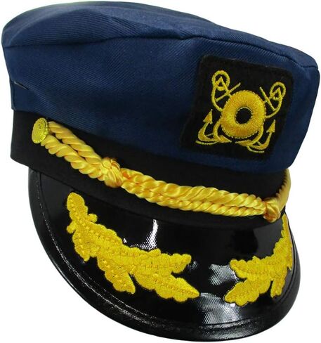 Adult Sailor Hat - Yacht Captain Hat - Nautical Navy Blue and White Admiral Boater Pilot Caps Set of 2 in Saudi Arabia