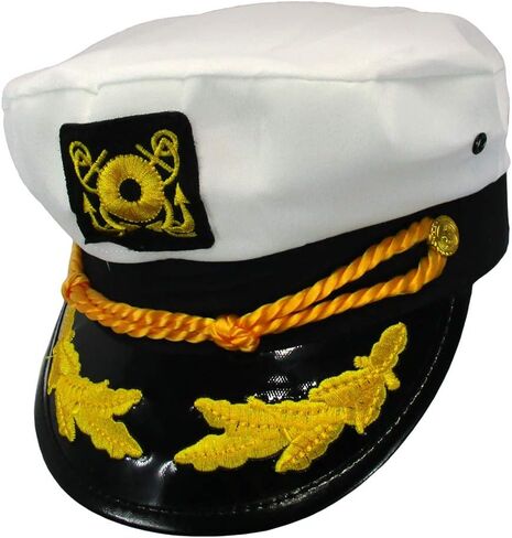 Adult Sailor Hat - Yacht Captain Hat - Nautical Navy Blue and White Admiral Boater Pilot Caps Set of 2 in Saudi Arabia