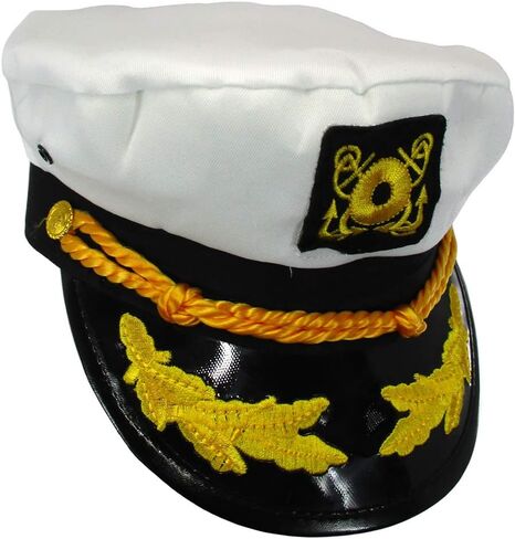 Adult Sailor Hat - Yacht Captain Hat - Nautical Navy Blue and White Admiral Boater Pilot Caps Set of 2 in Saudi Arabia