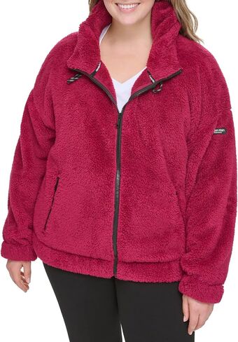 Calvin Klein womens Rope Detail Oversized Hoodie Sherpa Zip Up Jacket Jacket in Saudi Arabia