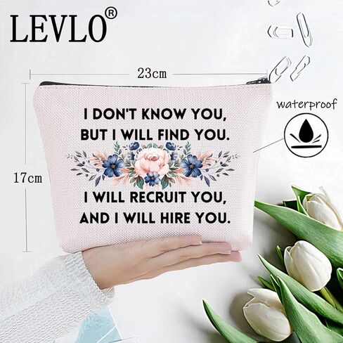 حقيبة مكياج LEVLO Recruiter، فكرة هدية لقسم الموارد البشرية، سأقوم بتوظيفك وسأقوم بتوظيفك، حقيبة مكياج بسحاب لمدير التوظيف (سأقوم بتوظيفك) in Saudi Arabia