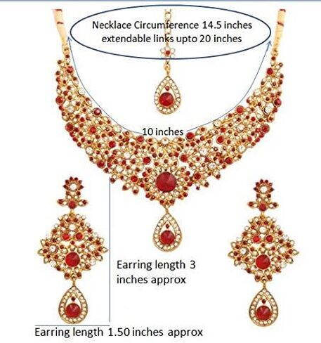 Touchstone Indian Hollywood maroon white classic wedding wear jewelry necklace set in antique gold tone in Saudi Arabia