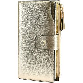 Itslife Women's RFID Blocking Large Capacity Leather Clutch Checkbook Wallet (Gold) in Kuwait