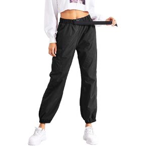 Floerns Women's Drawstring Pockets Casual Neon Joggers Baggy Cargo Pants