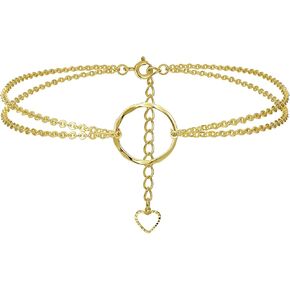 BRAYEG 14K Gold Plated Ankle Bracelets for Women, Handmade Dainty Adjustable Ankle Bracelets, Minimalist Summer Beach Gold Anklets for Women Jewelry in Kuwait