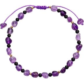 Jewever الأحجار الكريمة الطبيعية شفاء بلورات خلخال الحجارة أساور الكاحل للنساء ريكي القلق حجر اليوغا التأمل التوازن الصيف الشاطئ مجوهرات القدم (8.5 "-10") in Kuwait