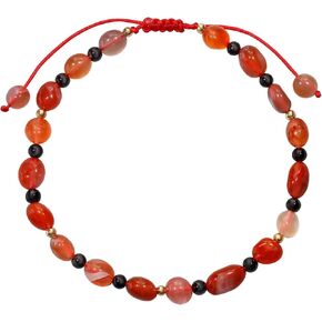 Jewever Natural Gemstones Healing Crystals Anklet Stones Ankle Bracelets for Women Reiki Worry Stone Yoga Meditation Balance Summer Beach Foot Jewelry (8.5"-10")