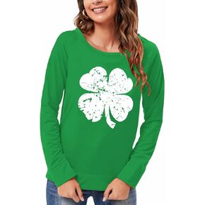 قميص نسائي من CM-Kid St Patricks Day بأكمام طويلة ورقبة دائرية غير رسمية سويت شيرت أيرلندي