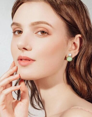 Akeoqi 10 أزواج كليب على الأقراط فراشة زهرة جولة مربع زركونيا مقلد المياه العذبة اللؤلؤ تويست عقدة دمعة غير مثقوب كليب عشيق مجموعات للنساء الفضة الذهب لهجة in Kuwait