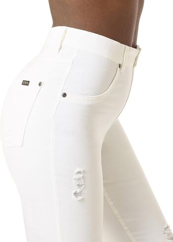 HUE Women's Ripped Denim High Rise Skimmer Legging in Saudi Arabia