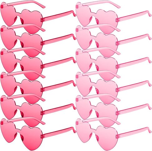 RTBOFY 12 Pack Heart Sunglasses Bulk, Heart Shaped Sunglasses with Transparent Candy Color for Women Party Favor in Saudi Arabia