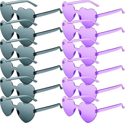 RTBOFY 12 Pack Heart Sunglasses Bulk, Heart Shaped Sunglasses with Transparent Candy Color for Women Party Favor in Saudi Arabia