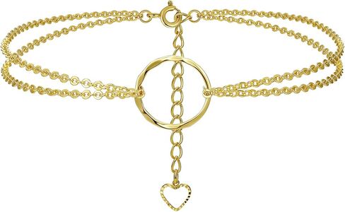 BRAYEG 14K Gold Plated Ankle Bracelets for Women, Handmade Dainty Adjustable Ankle Bracelets, Minimalist Summer Beach Gold Anklets for Women Jewelry in Kuwait
