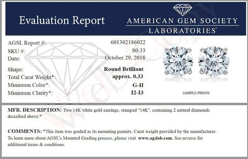 1/3 cttw Diamond Stud Earrings 14K White Gold I2-I3 Clarity in Saudi Arabia
