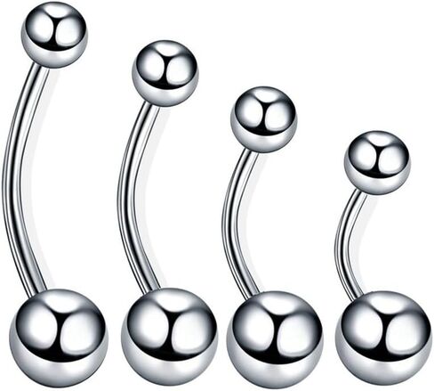 Heuvipens 8 قطعة الجراحية الصلب ثقب السرة المغلفة تشيكوسلوفاكيا كريستال الكرة قصيرة البطن خاتم على شكل زر الحديد طقم مجوهرات للجسم in Kuwait