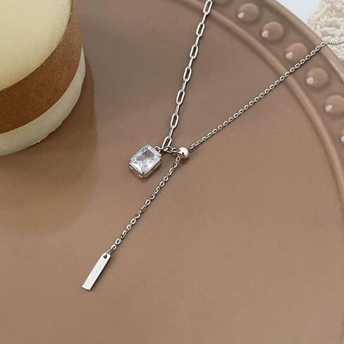 Buyongwant Irregular Necklace Y2k Square Diamond Pendant Fashion Versatile Women's Jewelry Christmas Gift in Kuwait