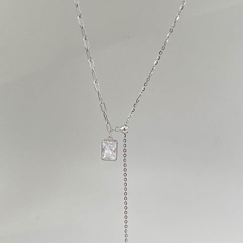 Buyongwant Irregular Necklace Y2k Square Diamond Pendant Fashion Versatile Women's Jewelry Christmas Gift in Kuwait