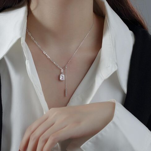 Buyongwant Irregular Necklace Y2k Square Diamond Pendant Fashion Versatile Women's Jewelry Christmas Gift in Kuwait