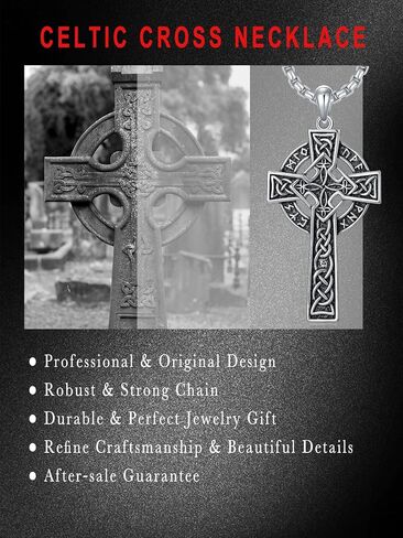 Cargari 925 Sterling Silver Cross Pendant Necklace for Men Women Amulet Necklace Protection Jewelry Religious Gifts with 22"+2" Rolo Chain(With Gift Box) in Saudi Arabia