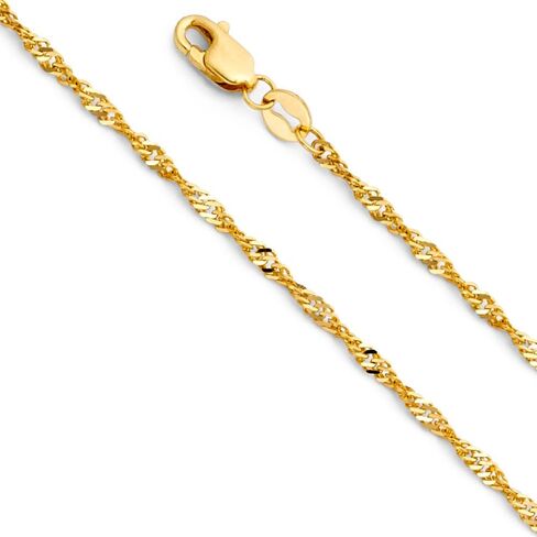 Ioka 14K Yellow Gold Eagle Charm Pendant with 1.5mm Singapore Chain Necklace in Saudi Arabia