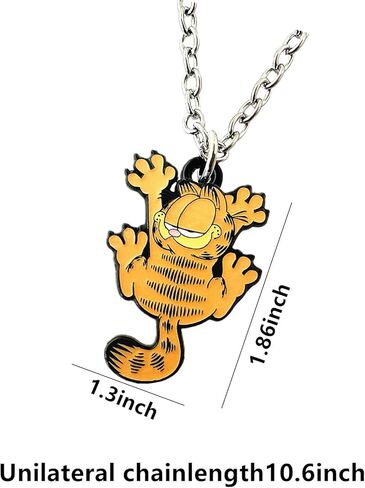 عقد جارفيلد بتصميم كرتوني من ديزان، مصنوع من خليط معدني من الزنك للبنات والنساء والرجال، من الزنك، بدون احجار كريمة in Kuwait