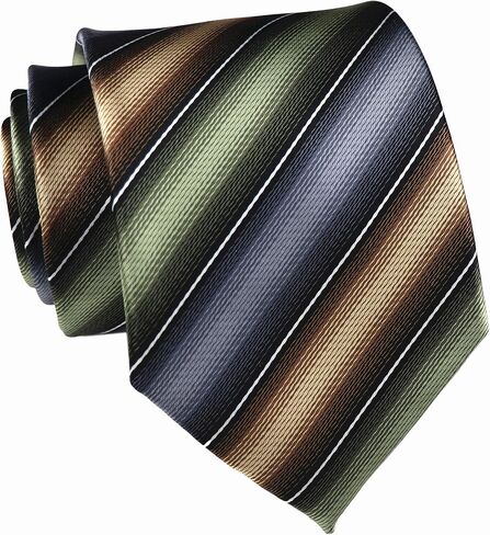 Secdtie Men's Trendy Colorful Striped Silk Ties Jacquard Woven Wedding Neckties in Kuwait