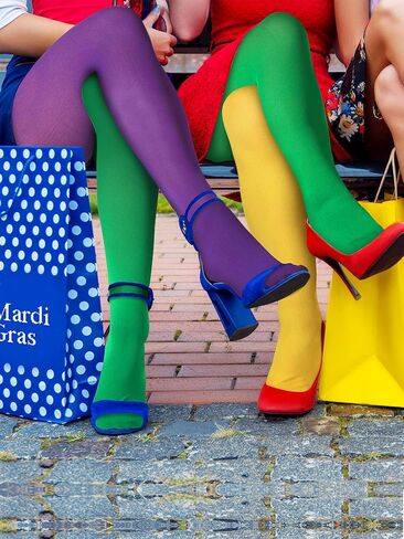 4 Pieces Mardi Gras Tights and Tutu Skirts Set Full Length Costume Leggings Purple Yellow Green Dance Tutu for Mardi Gras Party Costume Supplies in Saudi Arabia
