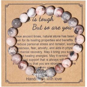 Pingyongchang الأحجار الطبيعية مطرز سوار مطاطا تمتد سوار السلحفاة البحرية اليدوية مضفر حبل الأحجار الكريمة الفيروز السلحفاة سلسلة مرنة أساور للنساء الفتيات هدايا الصداقة المجوهرات in Kuwait