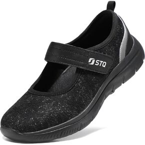 STQ Womens Walking Shoes Orthopedic Shoes Adjustable Non Slip Mary Jane Shoes