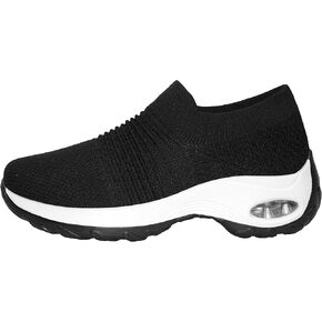 Ad Tec Women's Slip On Sock Sneakers Mesh Upper Walking Shoes | Breathable & Comfortable Air Cushion Casual Wedge Platform Loafers in Kuwait