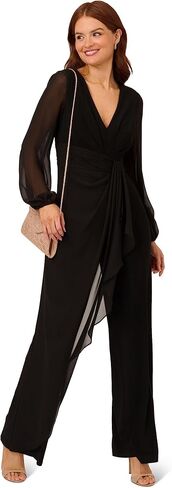 Adrianna Papell Womens Jersey Chiffon Combo JumpsuitPANTS in Saudi Arabia